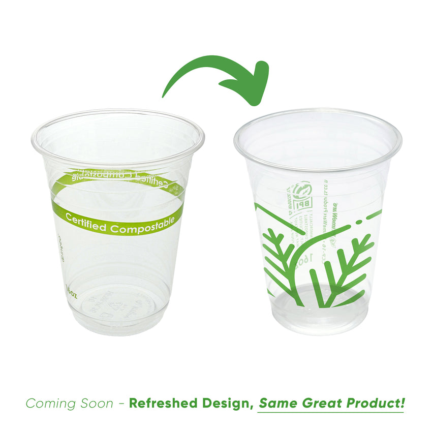 16 oz Clear PLA Cup Compostable