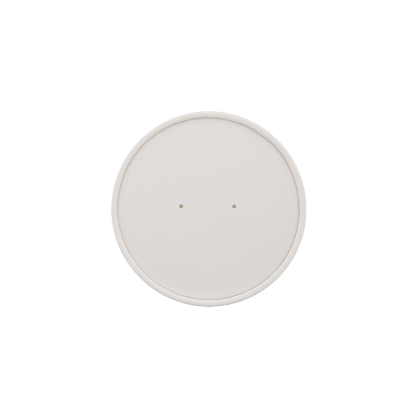 32 Oz. Vented White Paper Lids, Top View