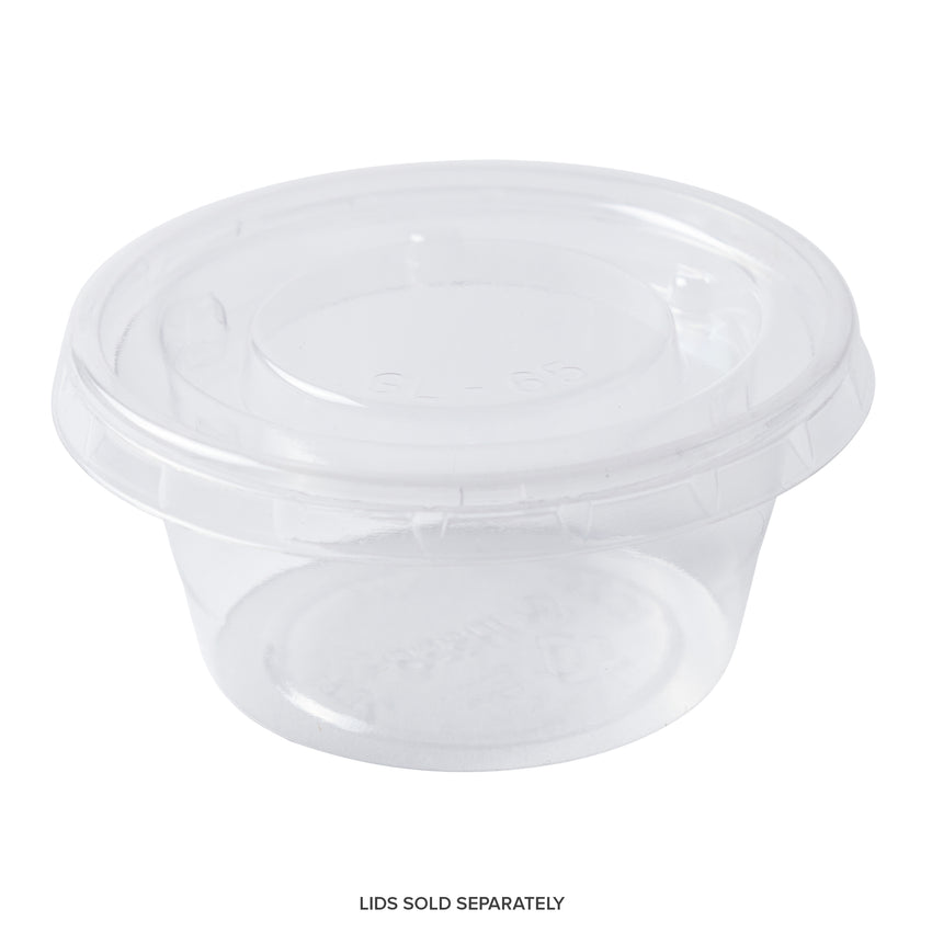2 OZ COMPOSTABLE CLEAR PLA PORTION CUP, Cup With Lid