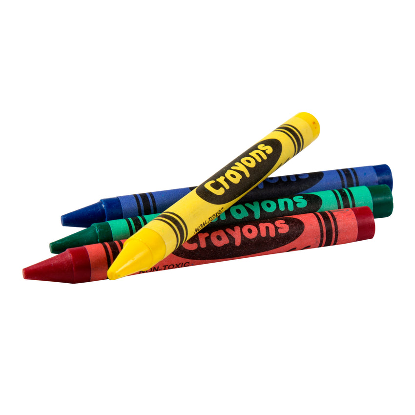 Cello Wrapped 4-Pack Crayons, Yellow, Blue, Green and Red Crayons