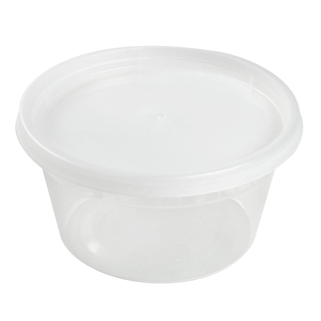12 oz. Round Microwaveable Deli Container Combo Set (Clear) 48/PK