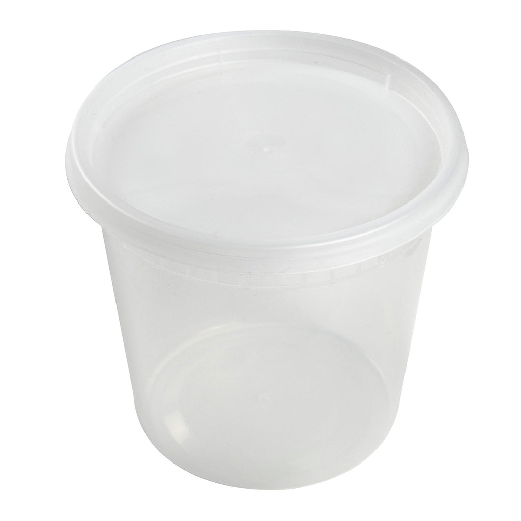 24 oz. Round Microwaveable Deli Container Combo Set (Clear) 48/PK