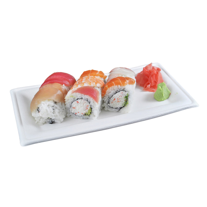 Rectangle Plates 10" x 5", with food