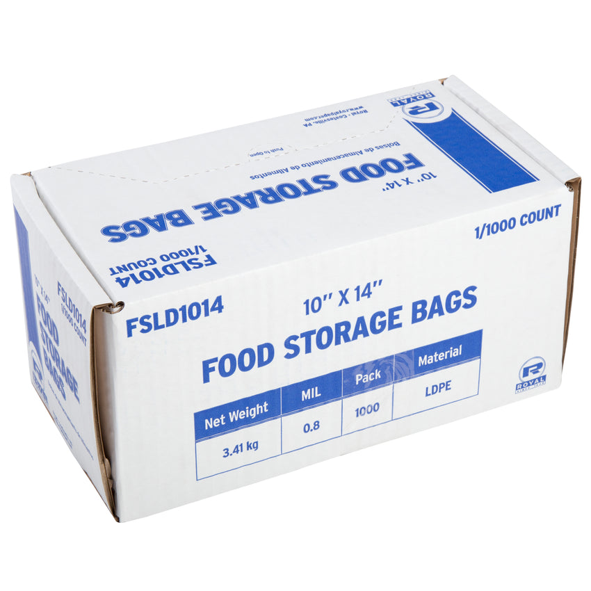 Low Density Food Storage Bag, 10" x 14", Closed Case