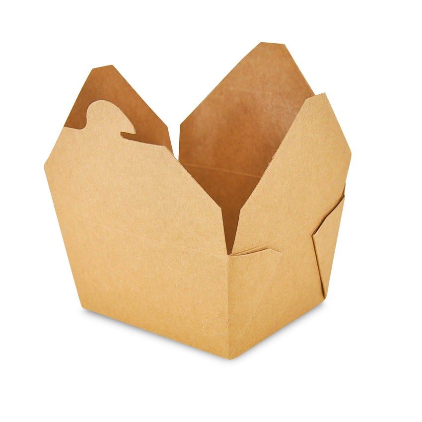 Kraft Folded Takeout Box, 4-3/8" x 3-1/2" x 2-1/2", Open Box