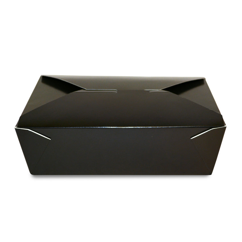 Black Folded Takeout Box, 7-3/4" x 5-1/2" x 1-7/8"