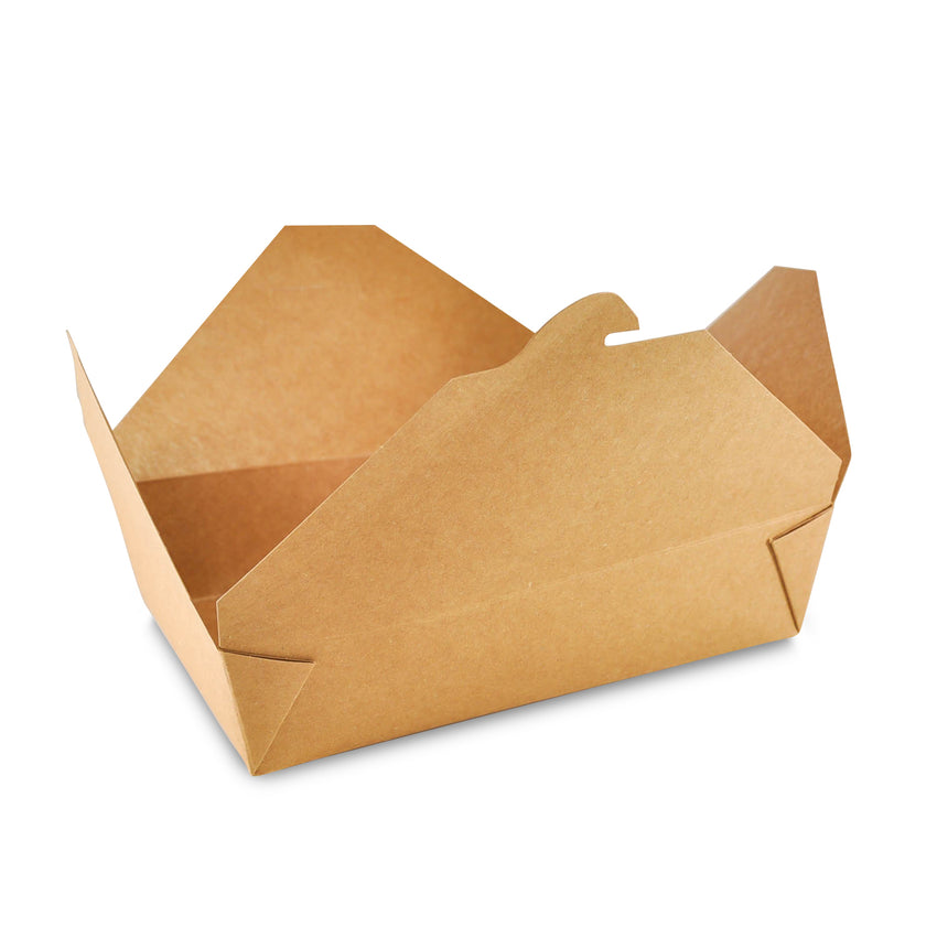 Choice Kraft Microwavable Folded Paper #3 Take-Out Container 7 3/4 x 5  1/2 x 2 1/2 - 200/Case