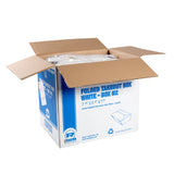 White Folded Takeout Box, 7-3/4" x 5-1/2" x 1-7/8", Open Case