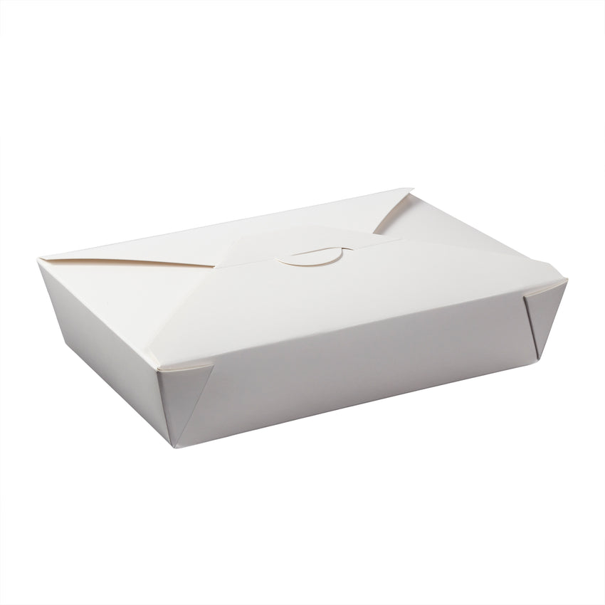 White Folded Takeout Box, 7-3/4" x 5-1/2" x 1-7/8"