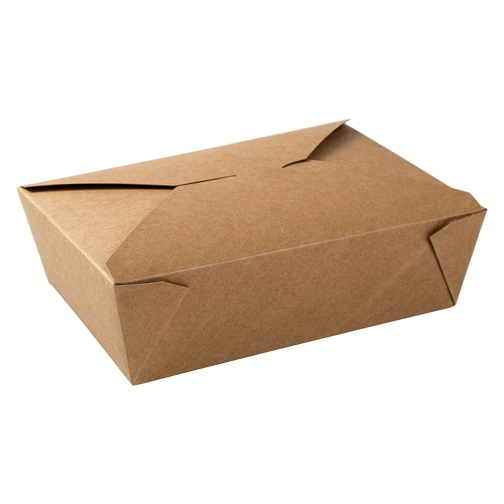 Choice 7 3/4 x 5 1/2 x 2 Kraft Microwavable Folded Paper #2 Take-Out  Container - 200/Case