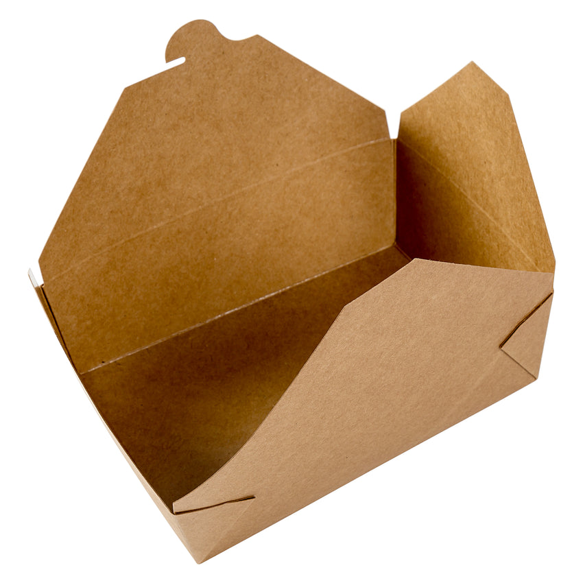 Kraft Folded Takeout Box, 7-3/4" x 5-1/2" x 2-1/2", Open Box
