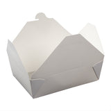 White Folded Takeout Box, 7-3/4" x 5-1/2" x 2-1/2", Open Box