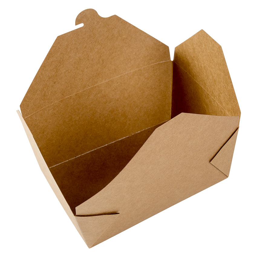 Kraft Folded Takeout Box, 7-3/4" x 5-1/2" x 3-1/2", Open Box