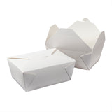 White Folded Takeout Box, 7-3/4" x 5-1/2" x 3-1/2", Two Boxes Side By Side