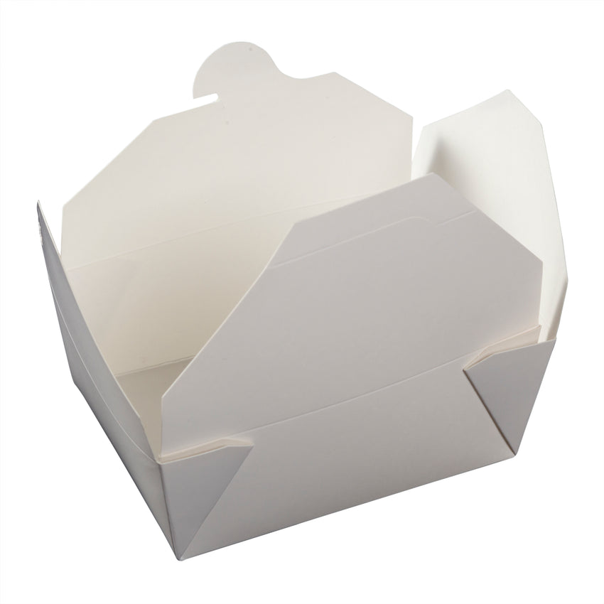 #4 White Paper Folding Food Takeout Containers – 7-3/4in x 5-1/2in x  3-1/2in – 96oz – 160 per case
