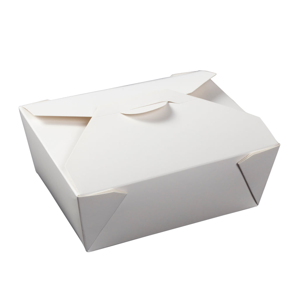 8 oz White Take Out Box, Wire Handle, 2-3/4x2-1/2x2-3/4, 100 pk