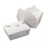 White Folded Takeout Box, 6" x 3-3/4" x 3-1/2", Two Boxes Side By Side