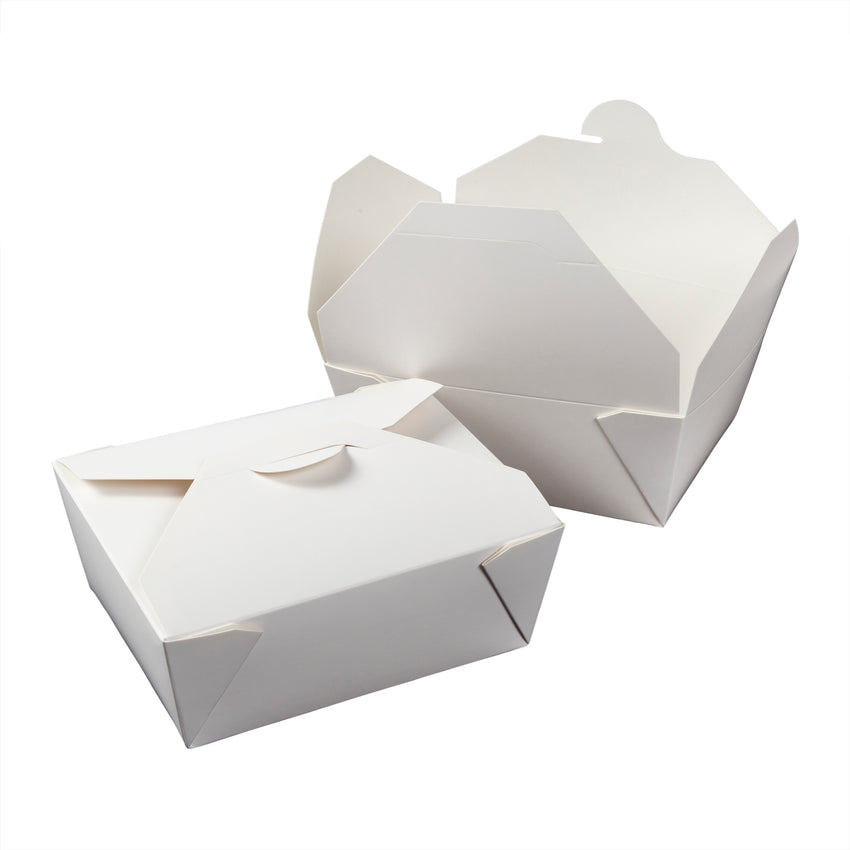 8 oz White Take Out Box, Wire Handle, 2-3/4x2-1/2x2-3/4, 100 pk