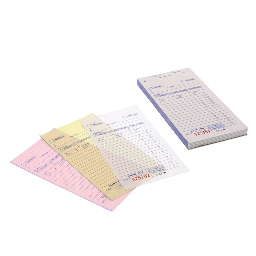 White Delivery Form 3-Part Booked, Carbonless, 14 lines, Detached Pages