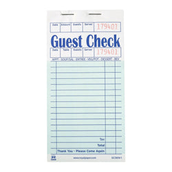 Green Guest Check 1-Part Booked, 16 lines