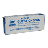 Green Guest Check 1-Part Booked, 15 lines, Closed Case