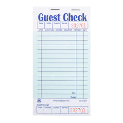 Green Guest Check 1-Part Booked, 15 lines