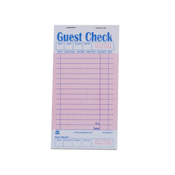 Pink Guest Check 1-Part Booked, 15 lines