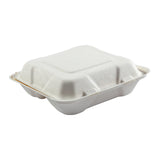 Medium 3-section Hinged Lid Containers 7.875" x 8" x 2.5", Closed Container, Side View