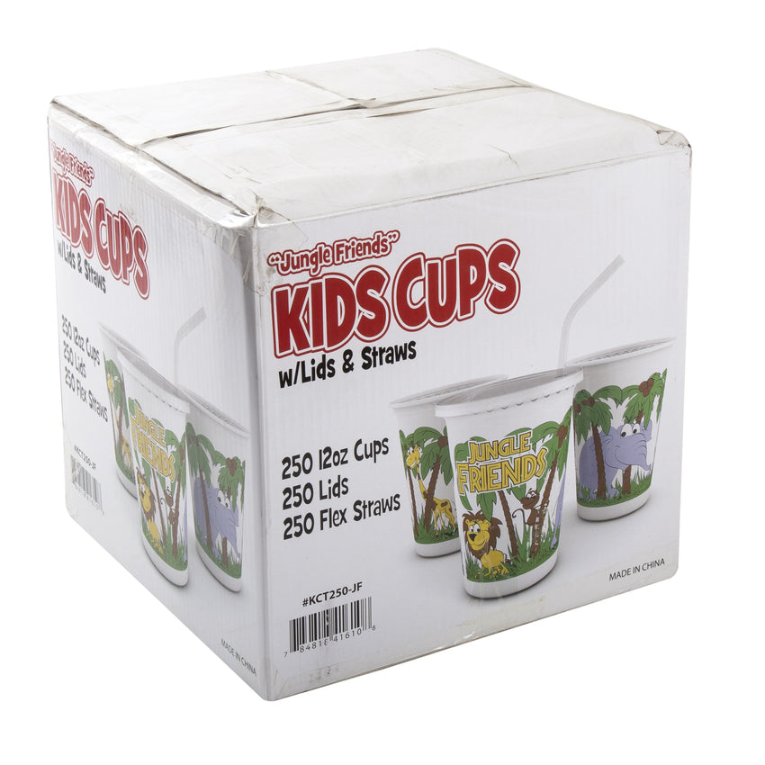 Kid's Cups Combo, 12 oz  250 Cups/Lids/Wrapped Straws