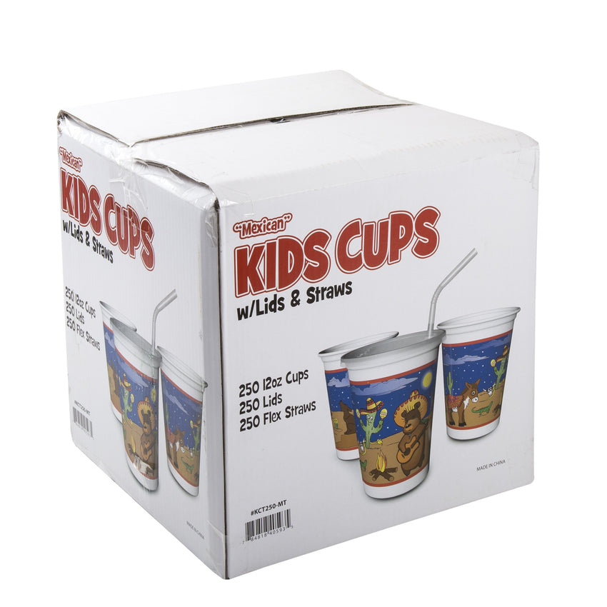Cup Kids Kit, 12oz Cup, Lid, Straw, Design 250/CS
