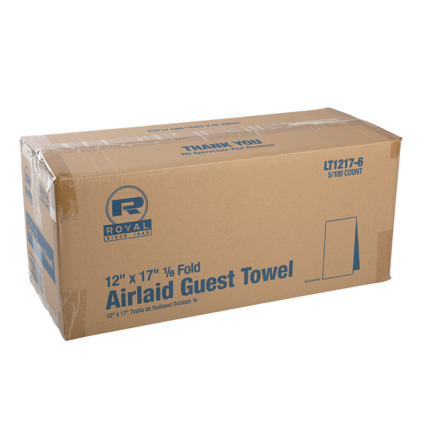 AIRLAID GUEST TOWEL 1/6 FOLD 12" X 17", Closed Case