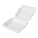 Mineral Filled PP Container, Hinged Lid, 9X9X3, 1 Comp, White