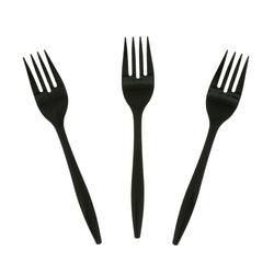 Black Polypropylene Fork, Medium Weight, Three Forks Fanned Out