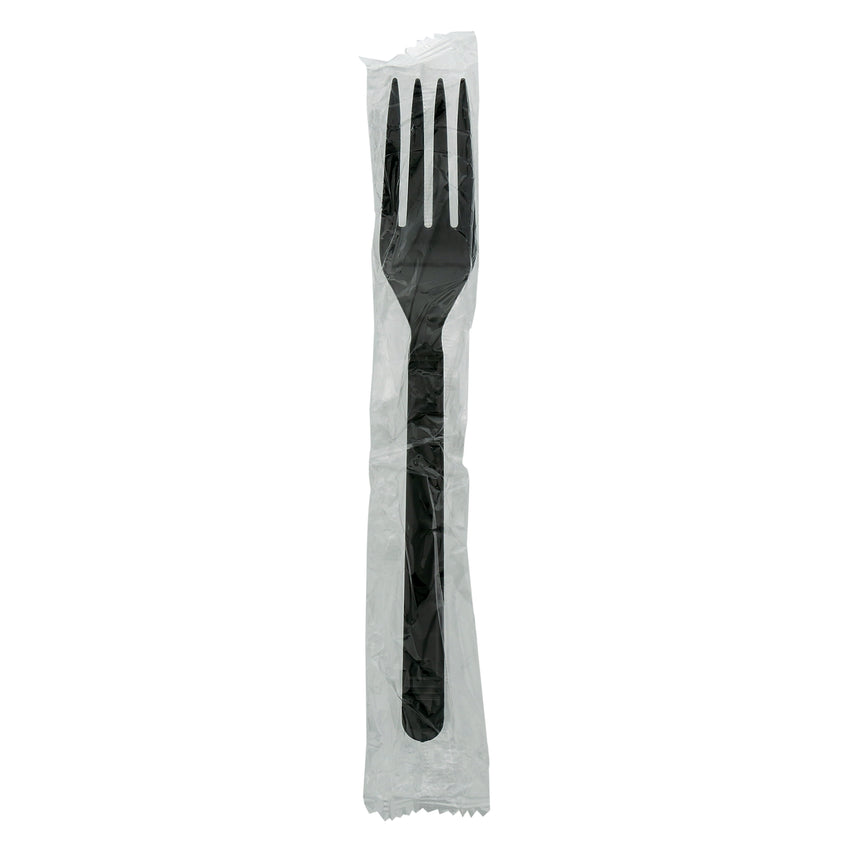 Black Polypropylene Fork, Heavy Weight, Individually Wrapped