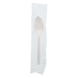 White Polypropylene Teaspoon, Medium Weight, Individually Wrapped