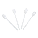 White Polypropylene Soda Spoon, Four Spoons Fanned Out