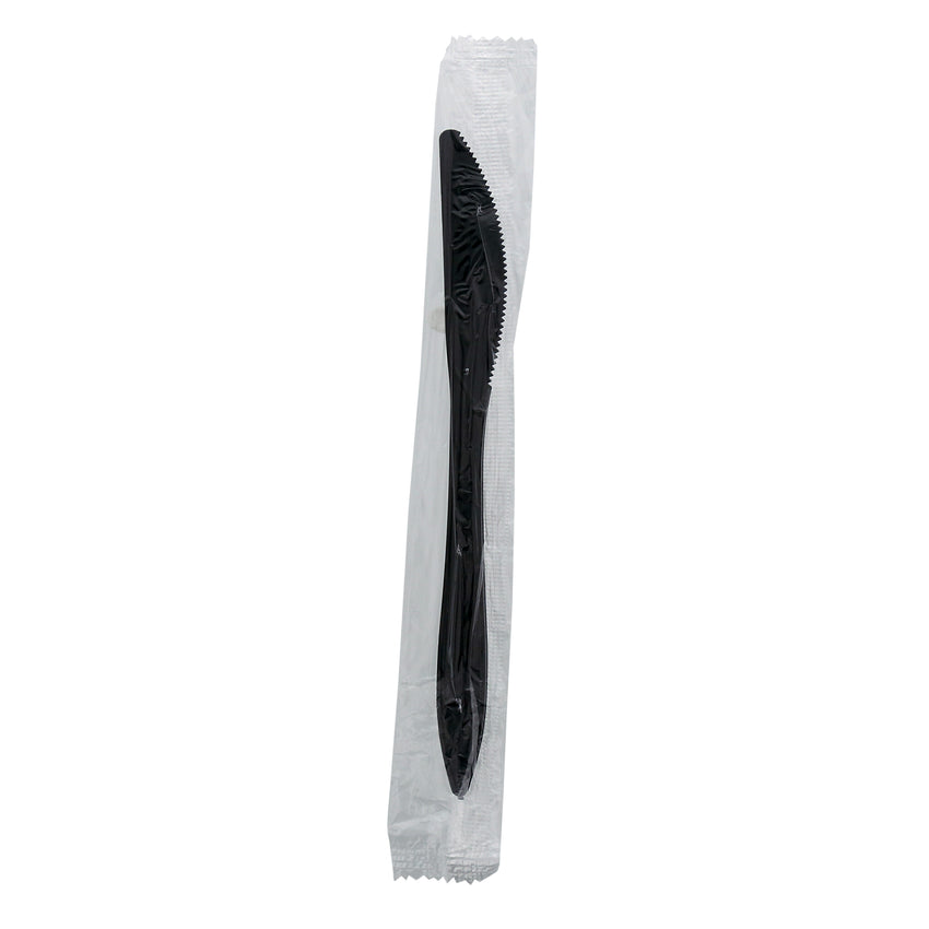 Black Polypropylene Knife, Medium Weight, Individually Wrapped
