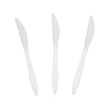 White Polypropylene Knife, Medium Weight, Three Knives Fanned Out