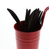 Black Polypropylene Knife, Medium Heavy Weight, Image of Cutlery In A Cup