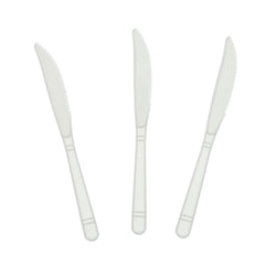 White Polypropylene Knife, Medium Heavy Weight, Three Knives Fanned Out