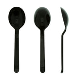 Black Polypropylene Soup Spoon, Heavy Weight, Group Image