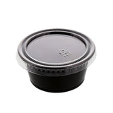 1.5 to 2 oz. Clear Polypropylene Portion Cup Lid, Lid On A Black Cup