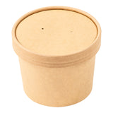 12 OZ KRAFT PAPER FOOD CONTAINER AND LID COMBO