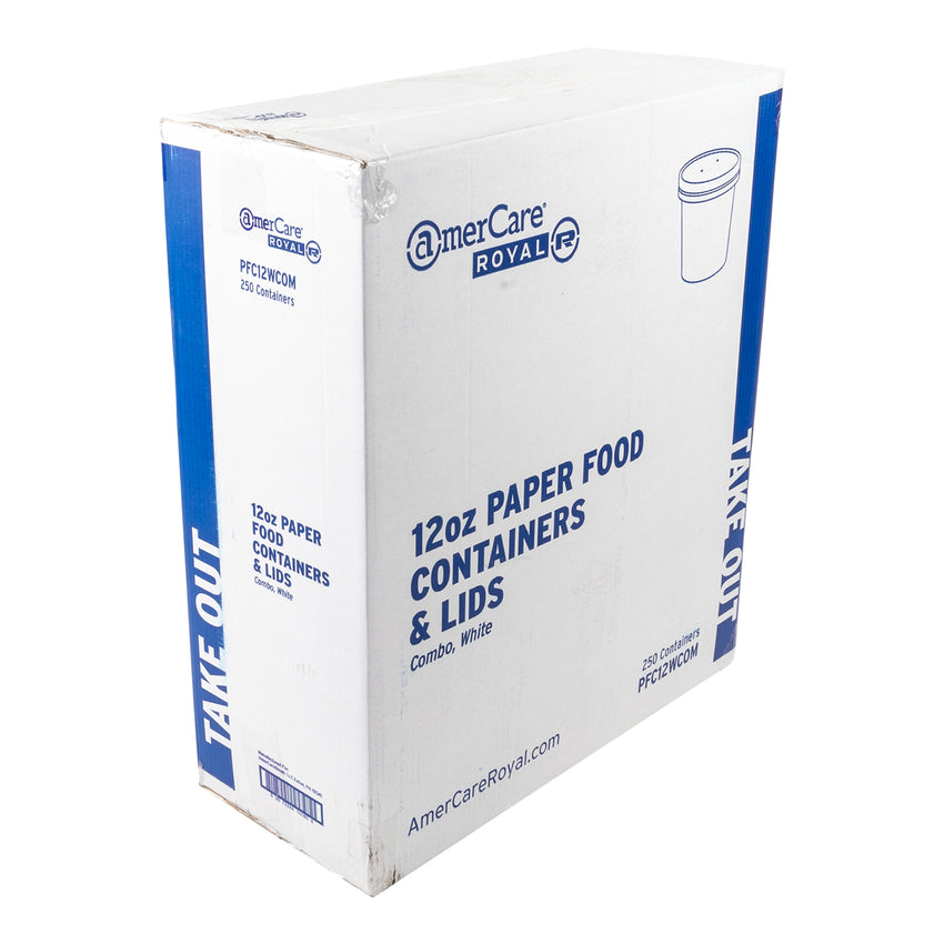 12 oz. White Paper Food Container and Lid Combo, Pack of 250 – CiboWares