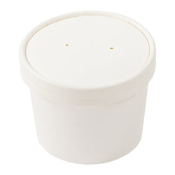 12 OZ WHITE PAPER FOOD CONTAINER AND LID COMBO