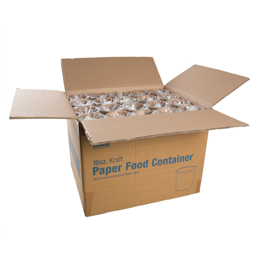 16 OZ KRAFT PAPER FOOD CONTAINER, open case