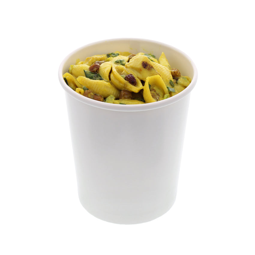 32 OZ WHITE PAPER FOOD CONTAINER, with food