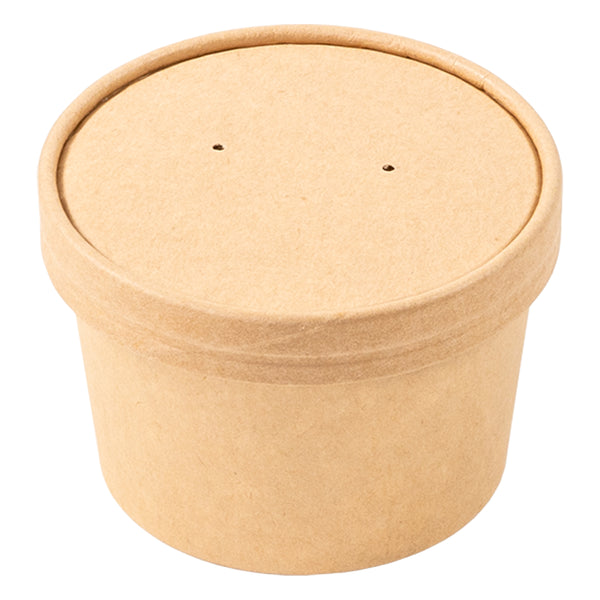 8 oz. Kraft Paper Food Container and Lid Combo, Pack of 250