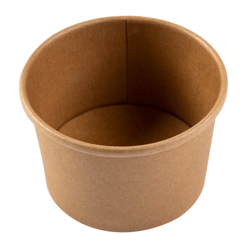 8 OZ KRAFT PAPER FOOD CONTAINER, overhead view