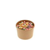 8 OZ KRAFT PAPER FOOD CONTAINER, with food